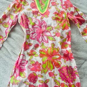 Lilly Pulitzer Vibrant Floral V-Neck Dress